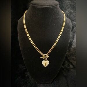18K Gold Luxury Rhinestone Heart Chain Necklace